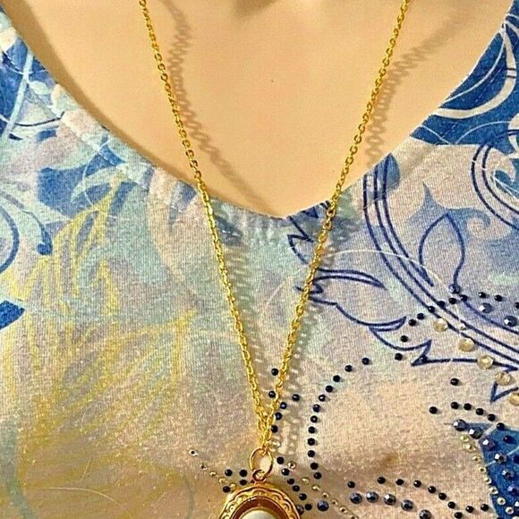 Blue Gold Petite Locket Hummingbird Wedding Party - Picture 5 of 9